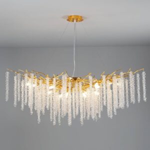 Gold Crystal Tree Branch Chandeliers